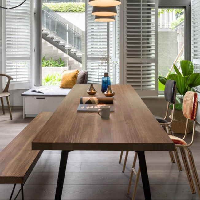 Milani BALI CONRAD Dining Table Live Edge Retro Solid Wood