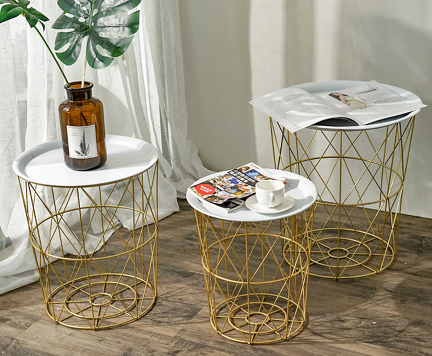 LUIS Quirky Versatile Gold Metal Frame Side Table