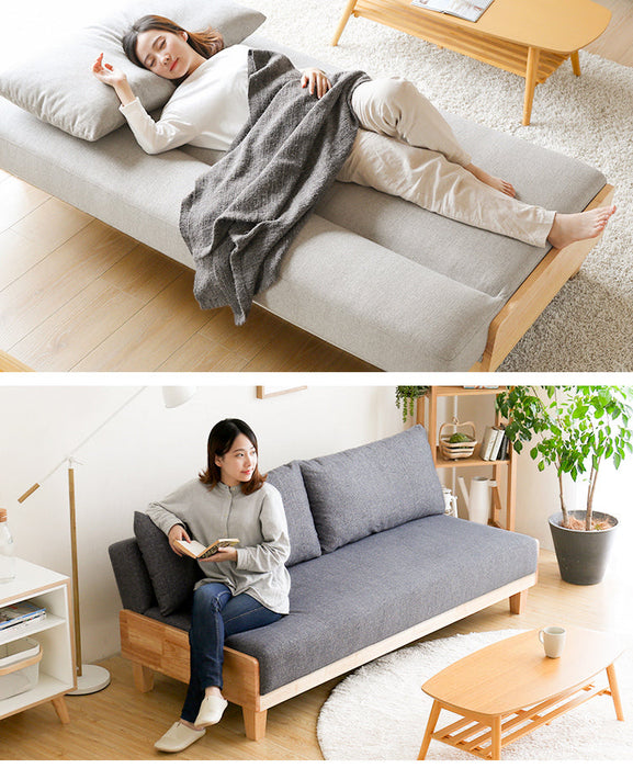 BROOKLYNN RITZ Sofa Bed Japanese Scandinavian Solid Wood ( 6 Colour )