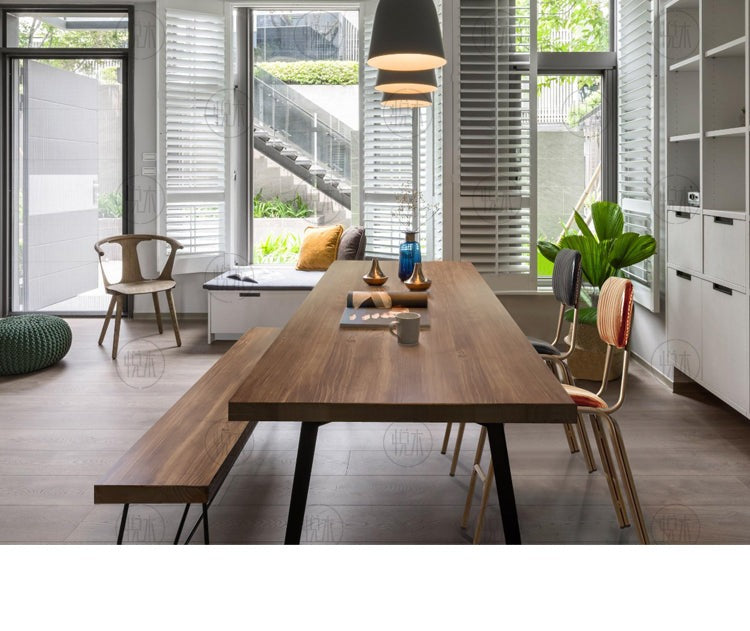 Milani BALI CONRAD Dining Table Live Edge Retro Solid Wood