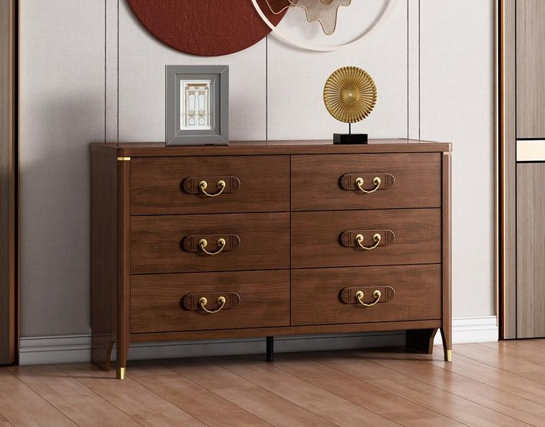 Juan Japanese Style Solid Wood Frame Chest of Drawers Cabinet