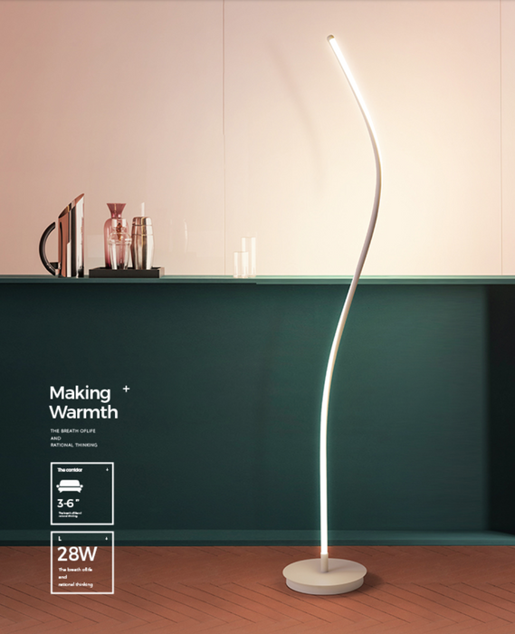 SARAH Contemporary Minimalist LED Swirl Standing Lamp