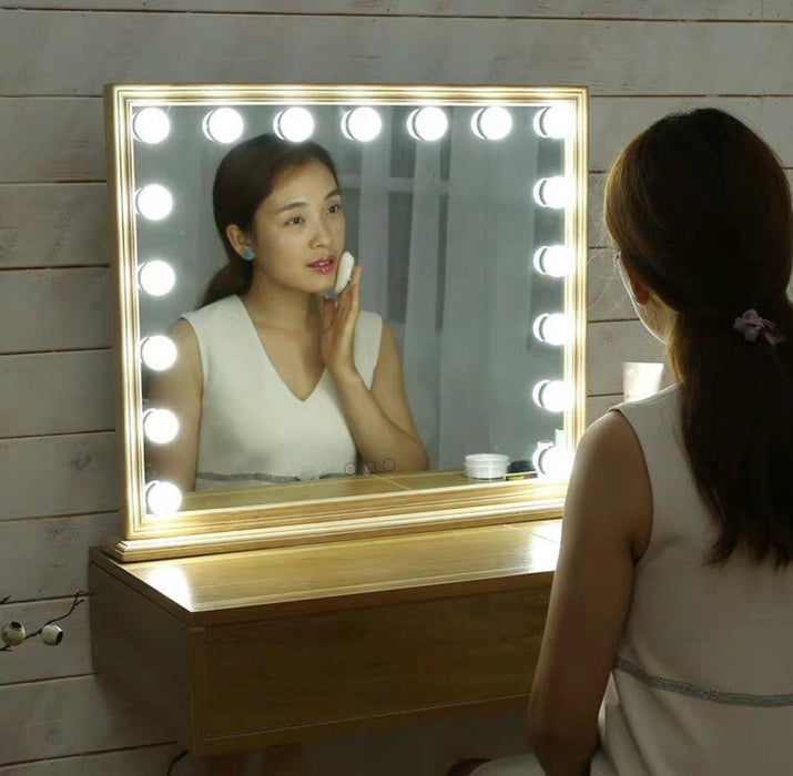 SAMANTHA Solid Wood Spotlight Vanity Mirror