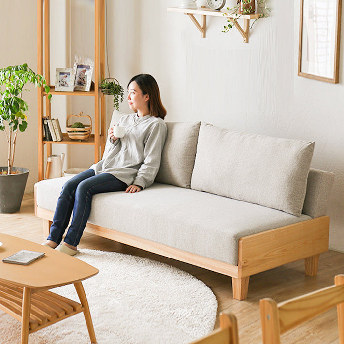 BROOKLYNN RITZ Sofa Bed Japanese Scandinavian Solid Wood ( 5 Colour )